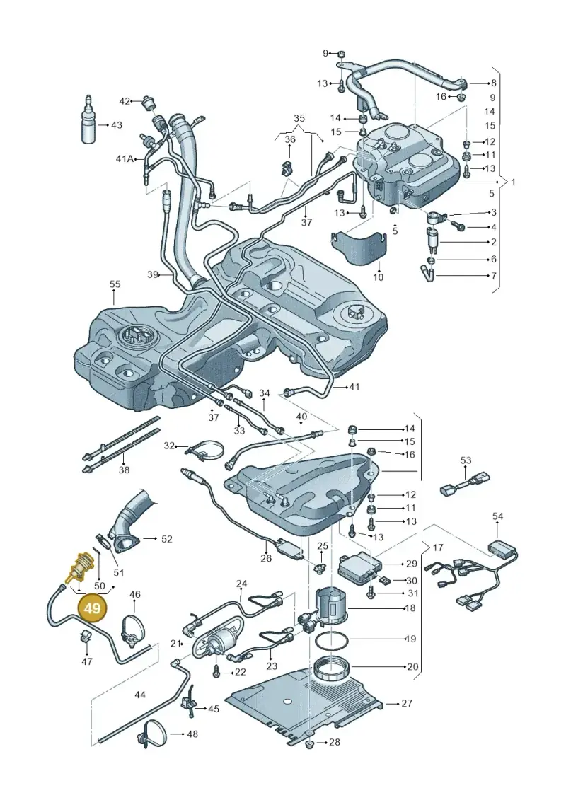 3C0131113C — Audi A5 Sportback (2011-2017) diagram 636201150, position 49