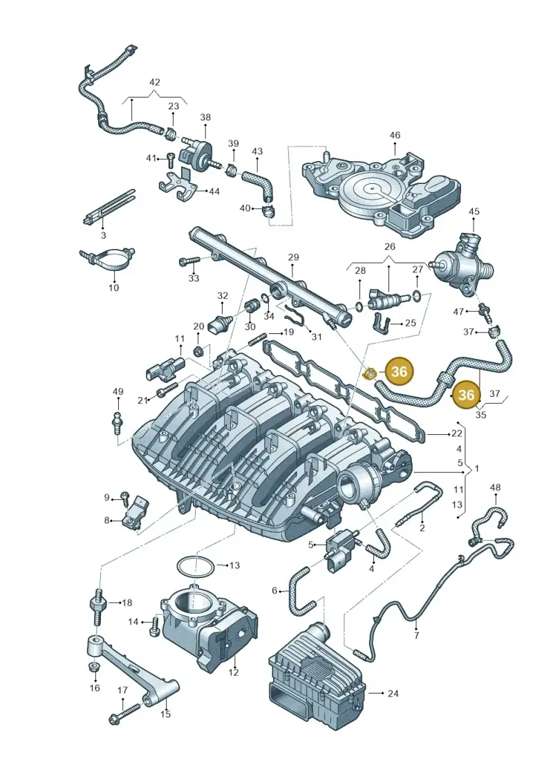 3C0131483 — Audi A3 Sportback (2016-2020) diagram 746133100, position 36