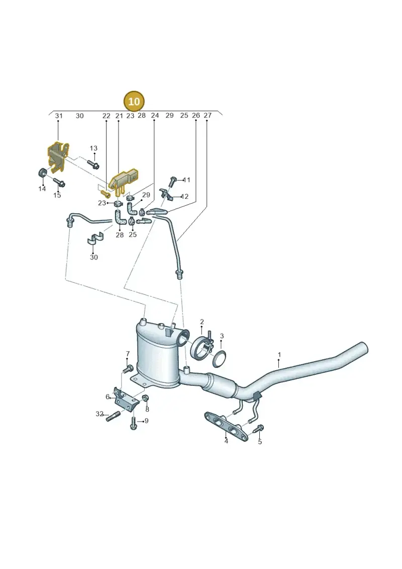 3C0131552G — Audi A3 Sportback (2008-2013) diagram 412253600, position 10