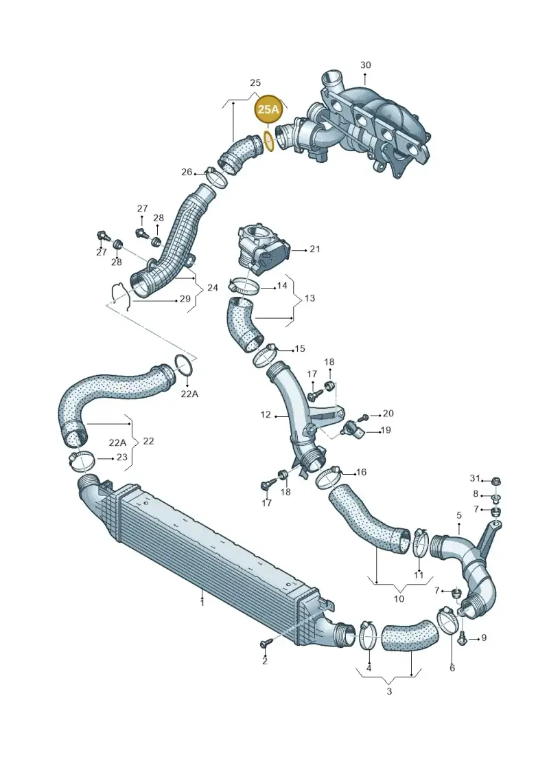 3C0145117D — Audi Q3 2.0 TDI (2014-2019) diagram 728145900, position 25A