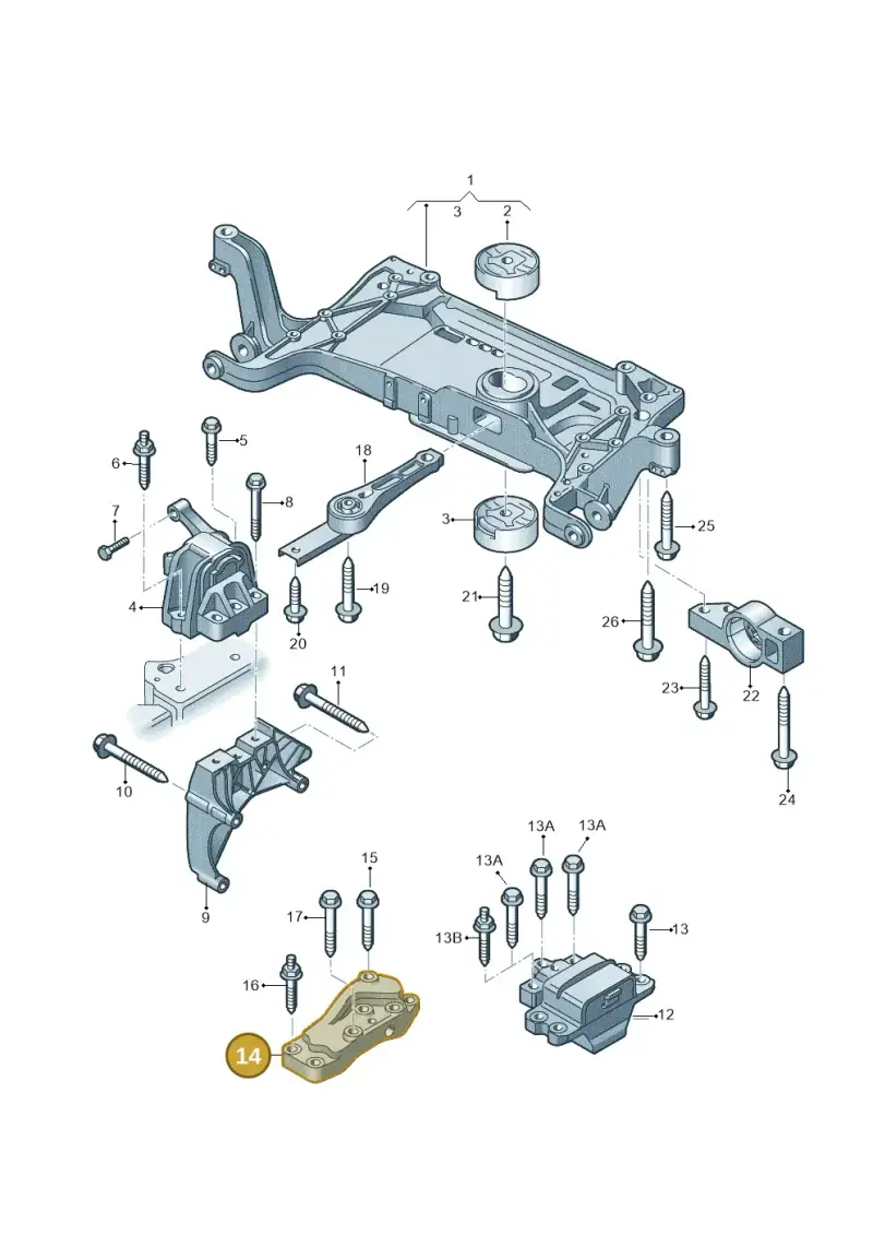 3C0199117J — Audi Q3 quattro (2011-2015) diagram 728199050, position 14