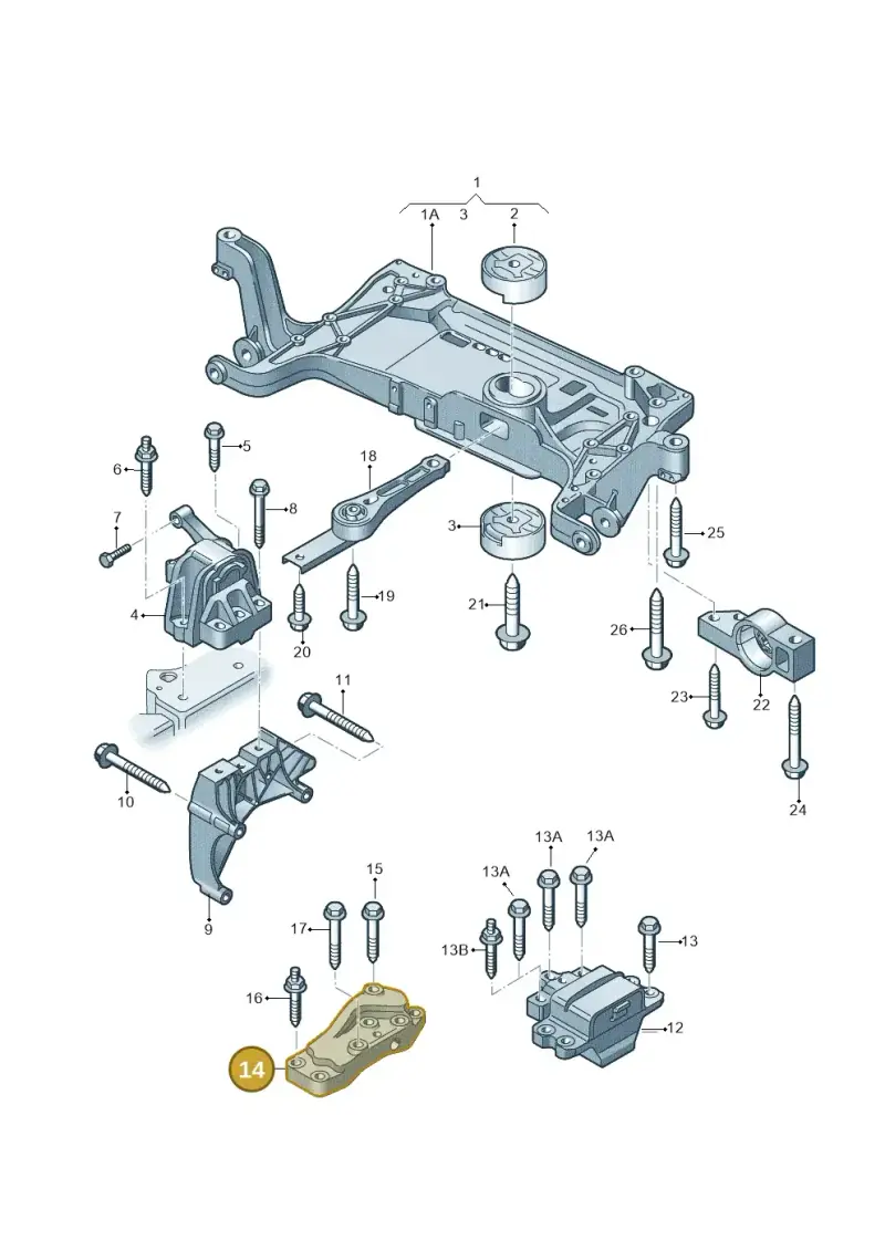 3C0199117J — Audi Q3 2.0 TDI (2014-2019) diagram 855199200, position 14