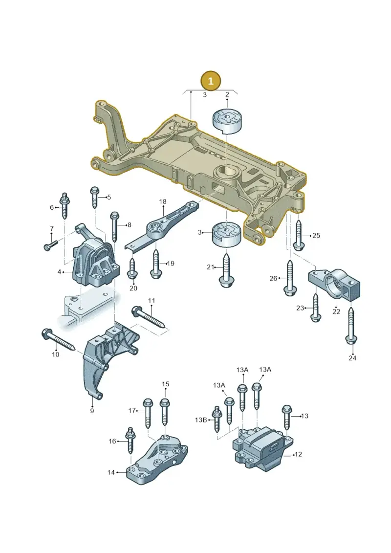 3C0199313BB — Audi Q3 1.4 (2012-2016) diagram 728199050, position 1