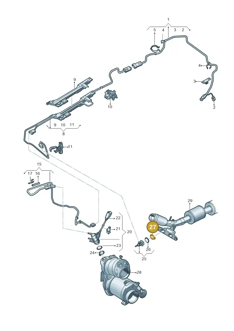 3C0253725 — Audi A3 Sportback (2019-2021) diagram 596201410, position 27
