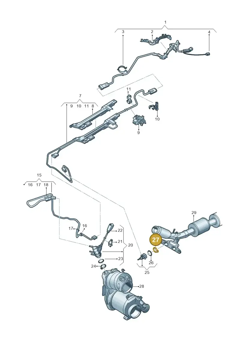 3C0253725 — Audi A3 Sportback (2019-2021) diagram 596201510, position 27