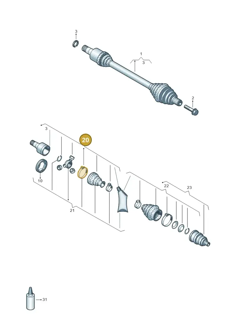3C0498103G — Audi Q3 2.0 TDI (2014-2019) diagram 855407620, position 20