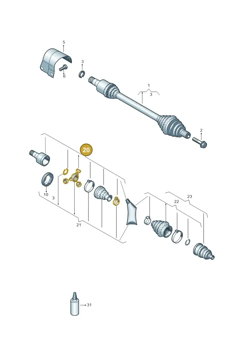 3C0498103G — Audi Q3 2.0 TDI (2014-2019) diagram 855407600, position 20