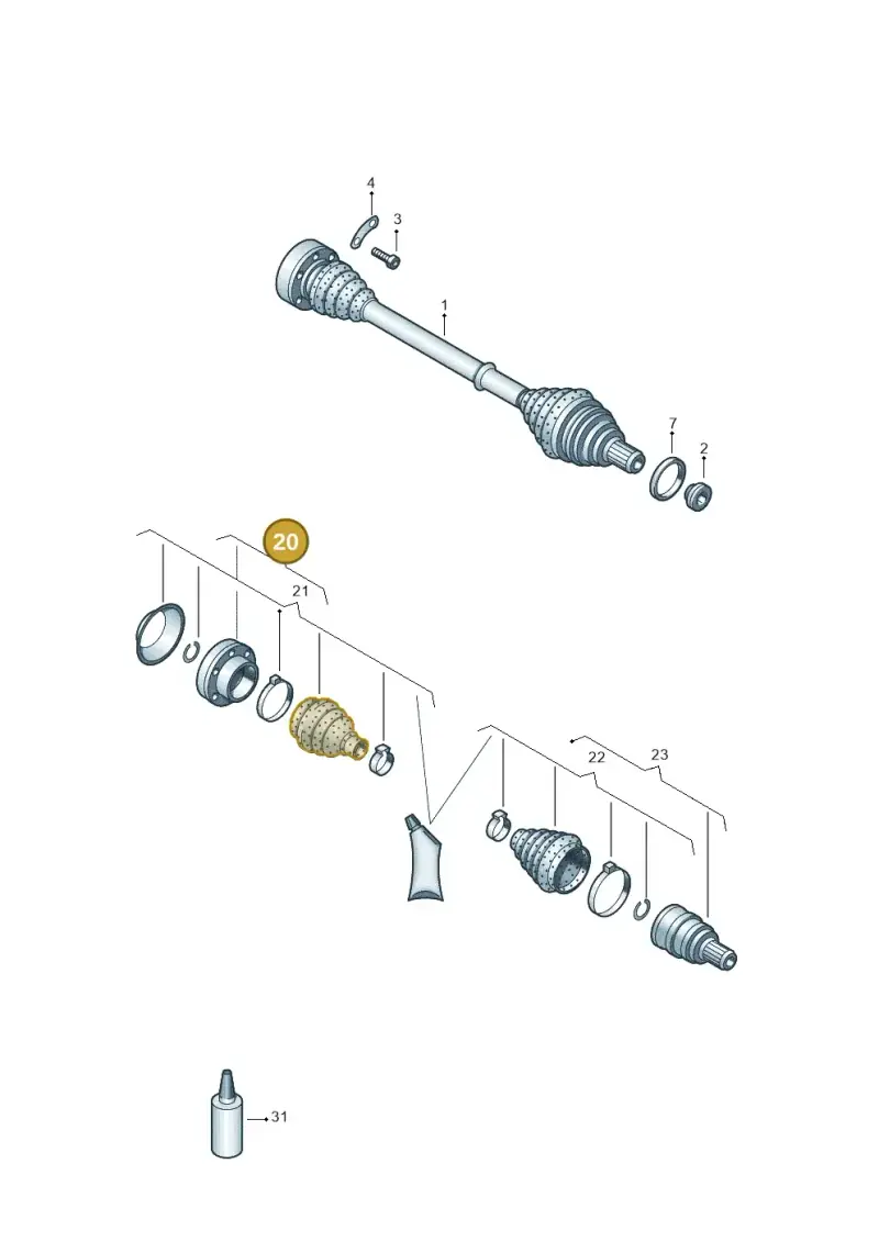 3C0498103M — Audi A1 Sportback (2014-2018) diagram 792407200, position 20
