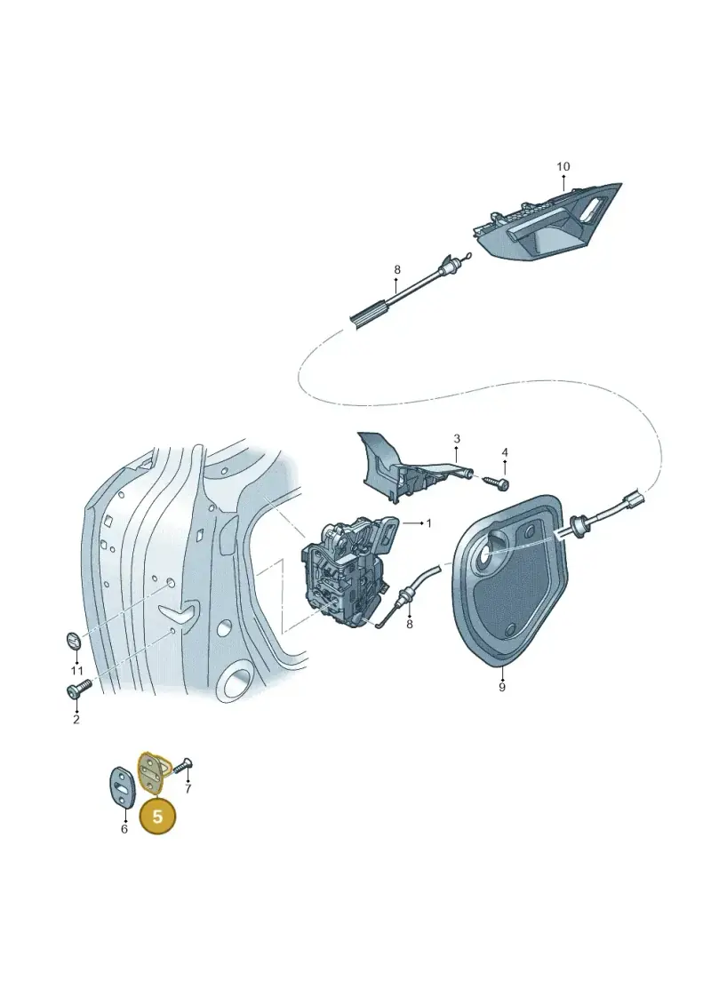 3C0837033B — Audi A3 Sportback (2019-2021) diagram 596837030, position 5