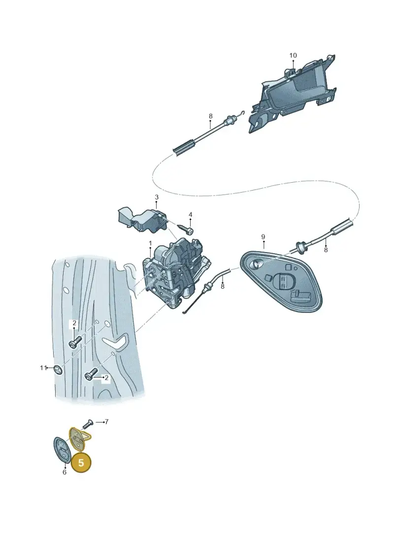 3C0837033B — Audi RS5 Sportback (2017-) diagram 897837300, position 5