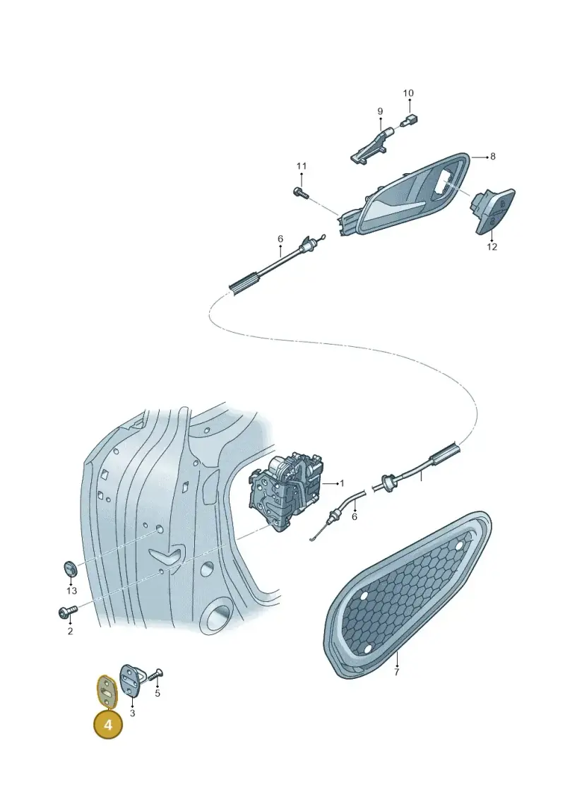 3C0837279A — Audi A3 Sportback (2016-2020) diagram 745839350, position 4