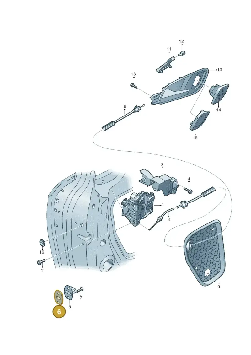 3C0837279A — Audi A3 Cabrio (2016-2020) diagram 891837300, position 6