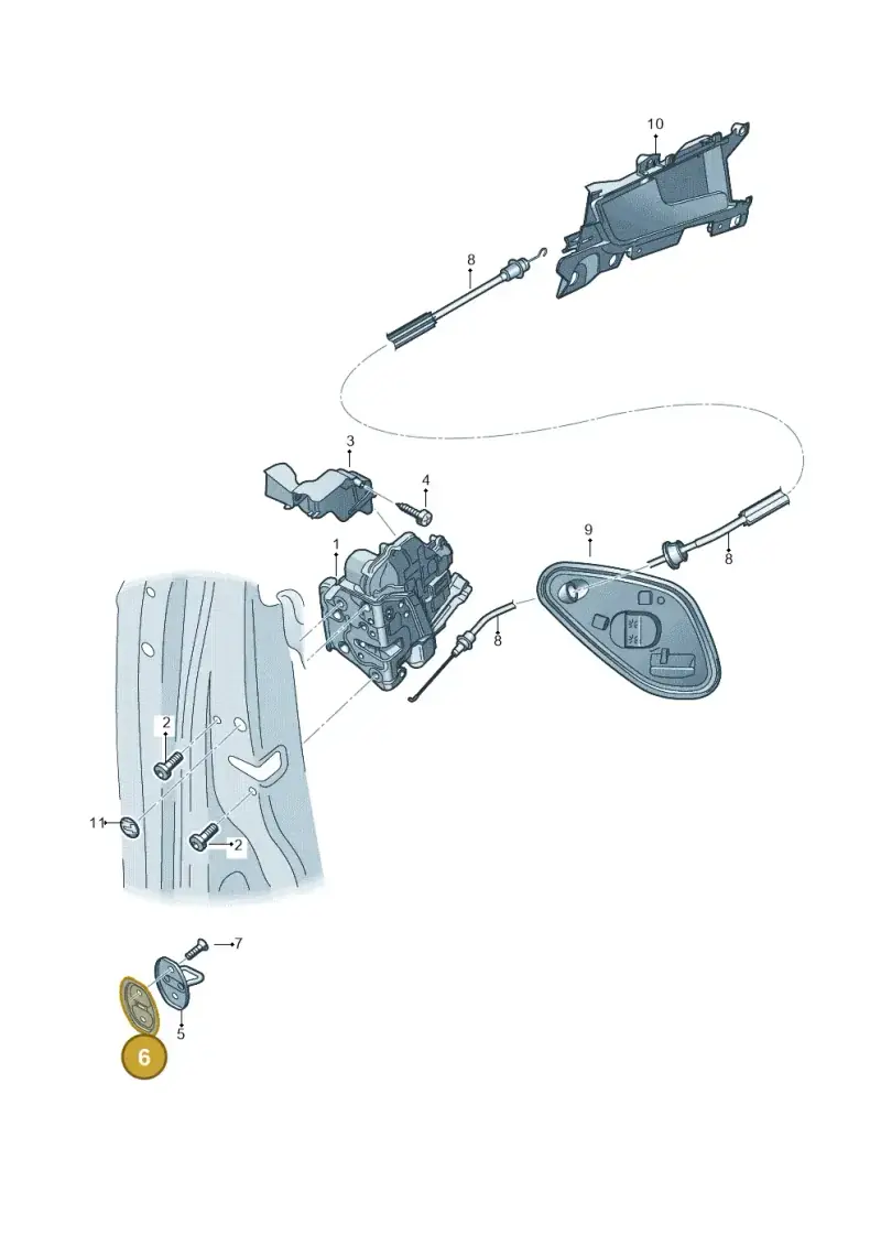 3C0837279A — Audi A5 Sportback (2016-2020) diagram 897837300, position 6