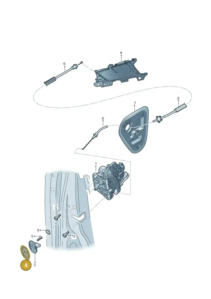3C0837279A — Audi A5 Sportback (2016-2020) diagram 897839300, position 4