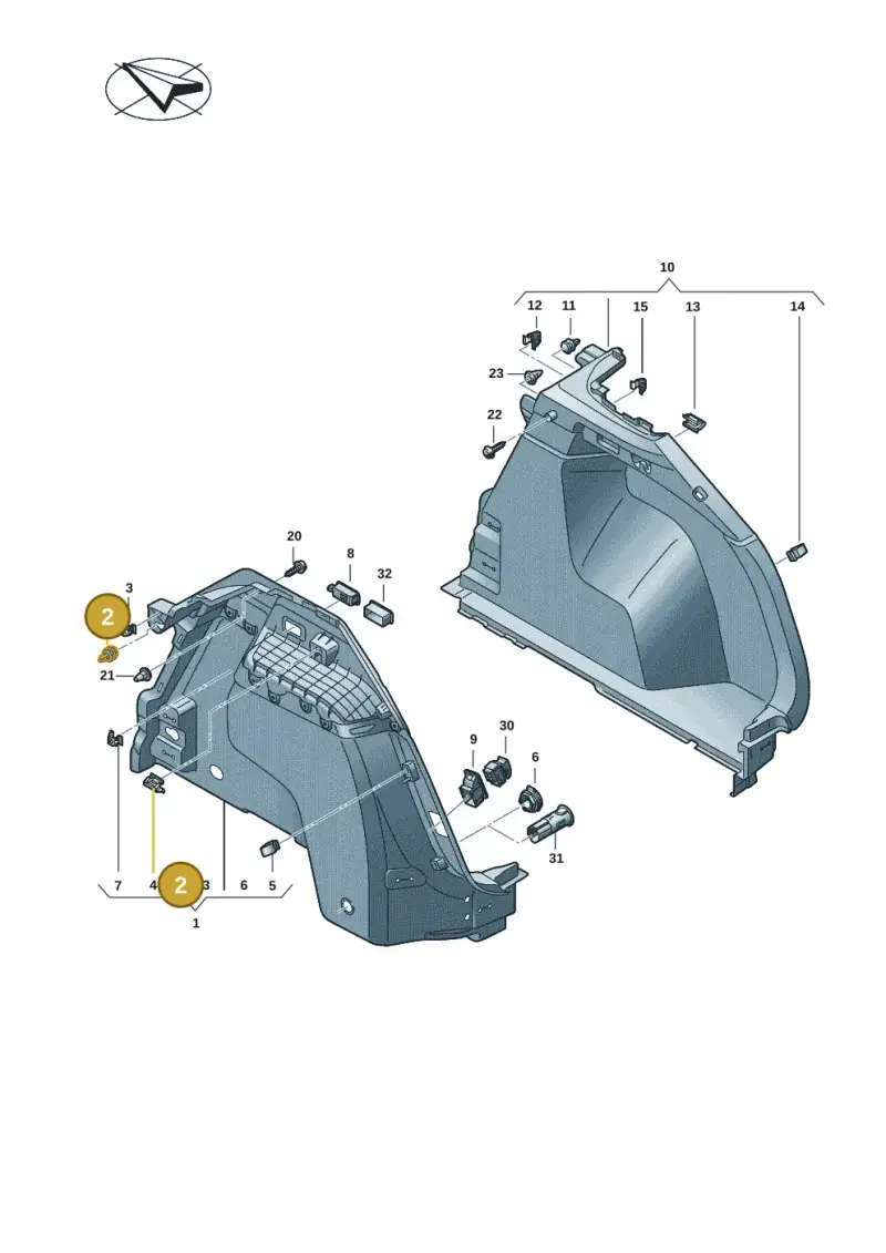 3C0867333 — Audi Q4 Sportback (2021-2022) diagram 89a863850, position 2