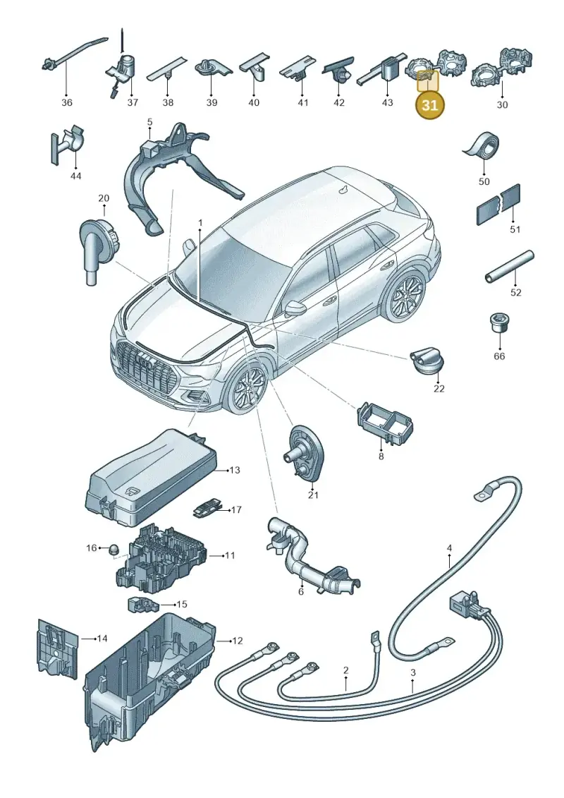 3C0971260A — Audi Q4 Sportback (2021-2022) diagram 89a971850, position 31