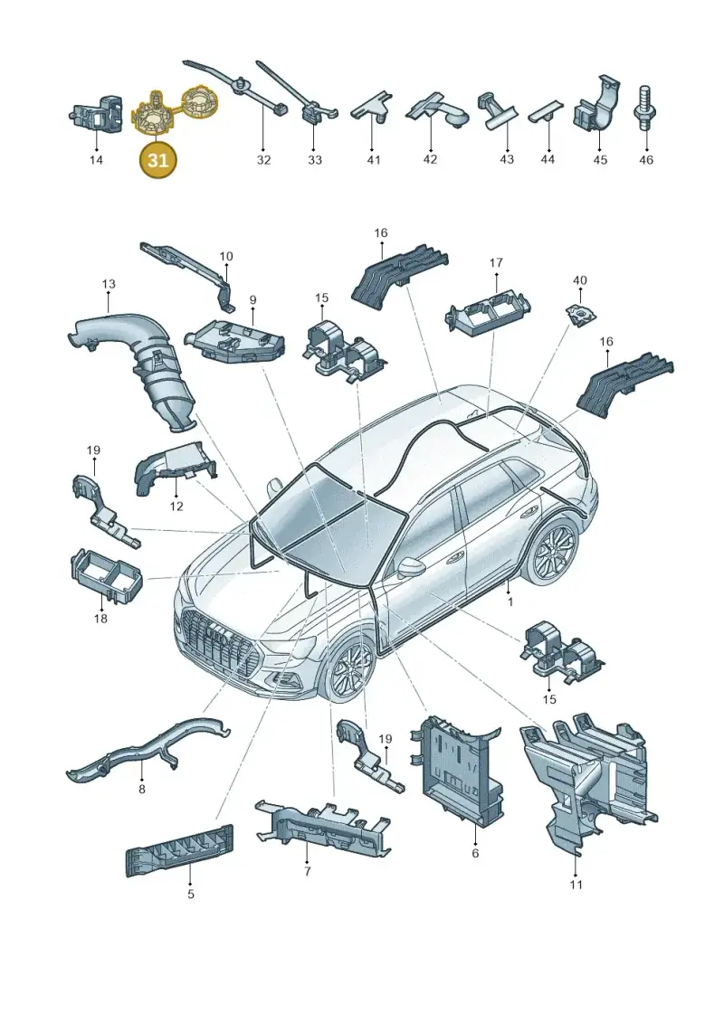 3C0971260C — Audi Q4 Sportback (2021-2022) diagram 89a971800, position 31