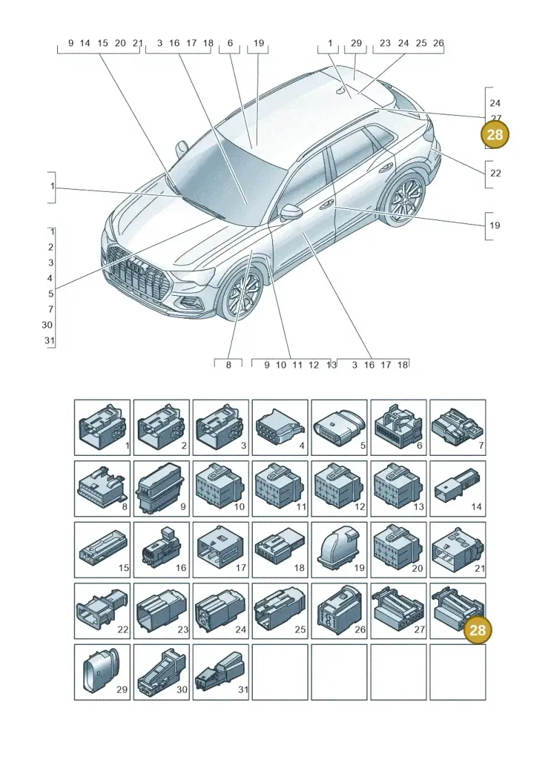 3C0972725A — Audi Q4 Sportback (2021-2022) diagram 89a971820, position 28