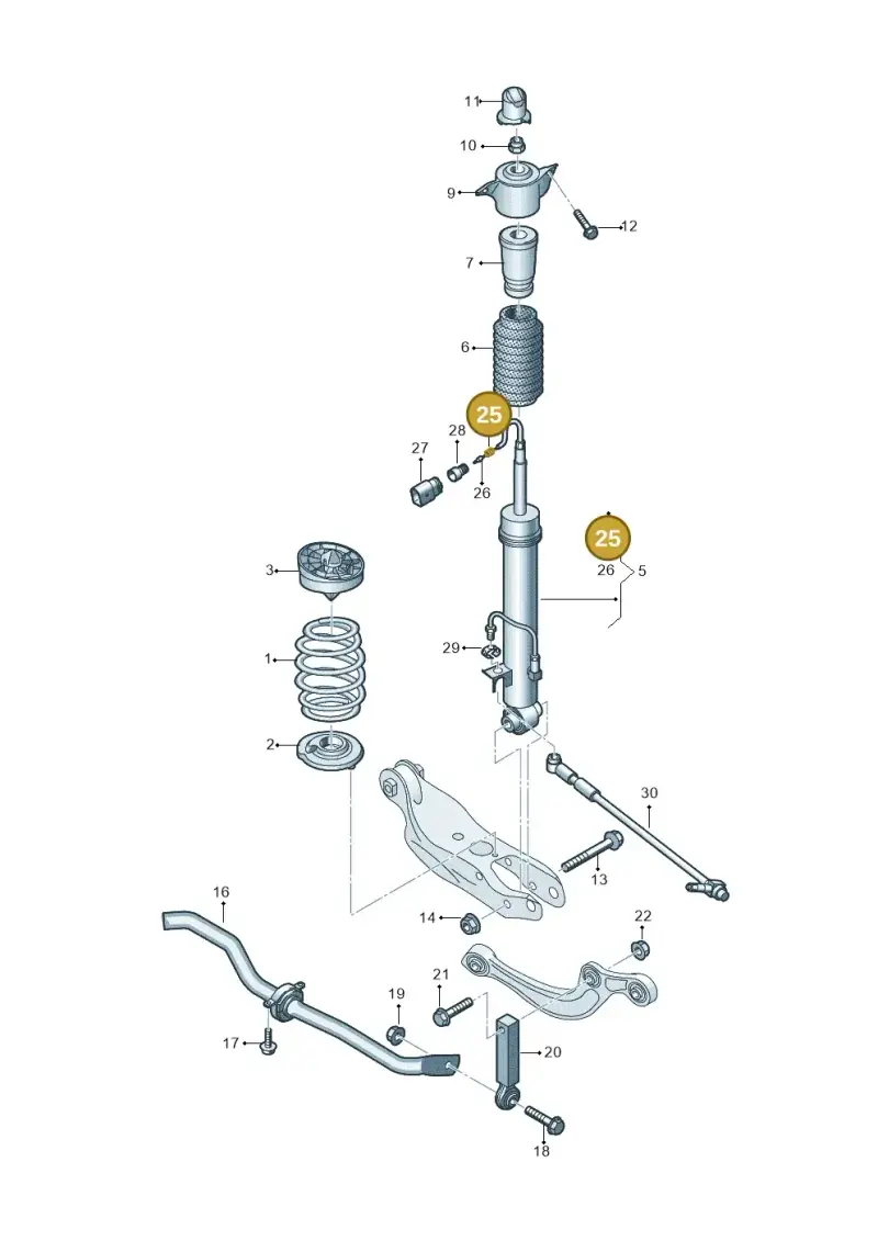 3C0972741 — Audi RS6 Avant (2019-) diagram 537511100, position 25