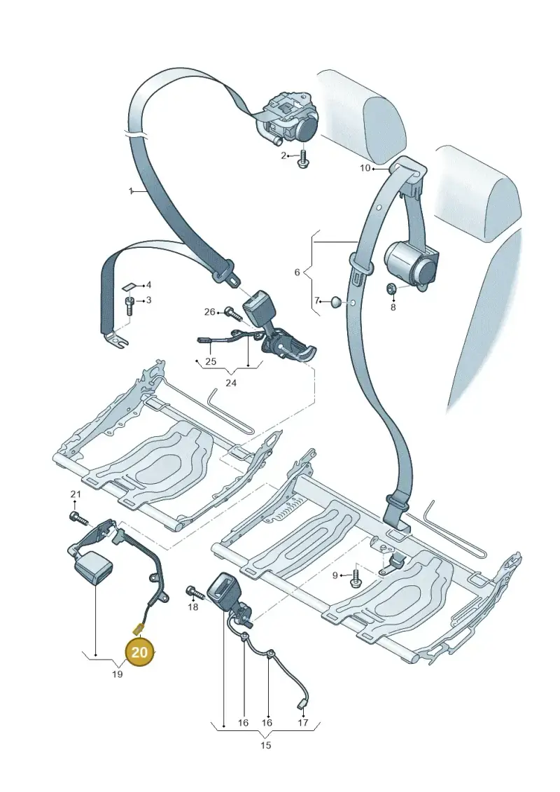 3C0973119C — Audi RSQ3 Sportback (2019-2024) diagram 597857700, position 20
