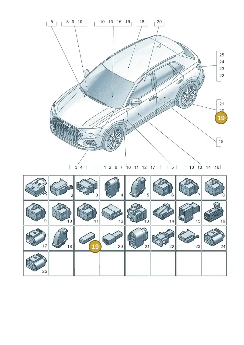 3C0973332C — Audi RSQ3 Sportback (2019-2024) diagram 597971820, position 19