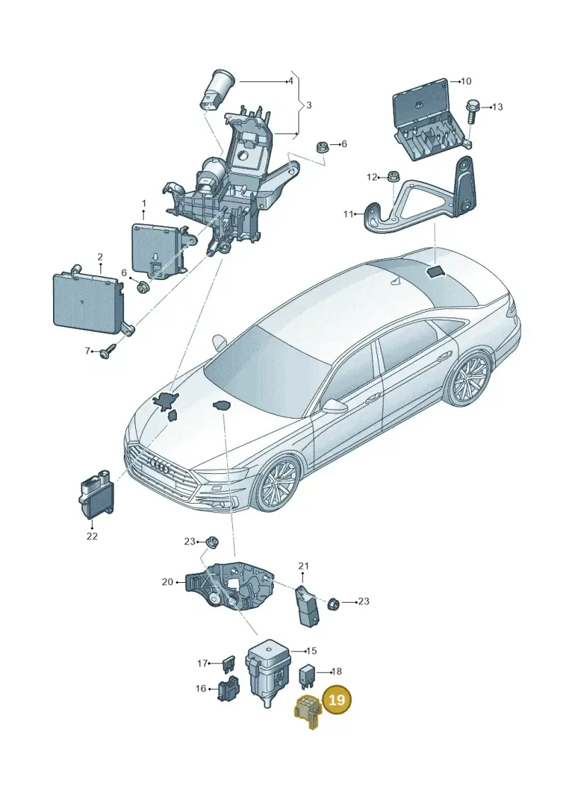 3C0973721 — Audi A8L (2017-2022) diagram 838937200, position 19
