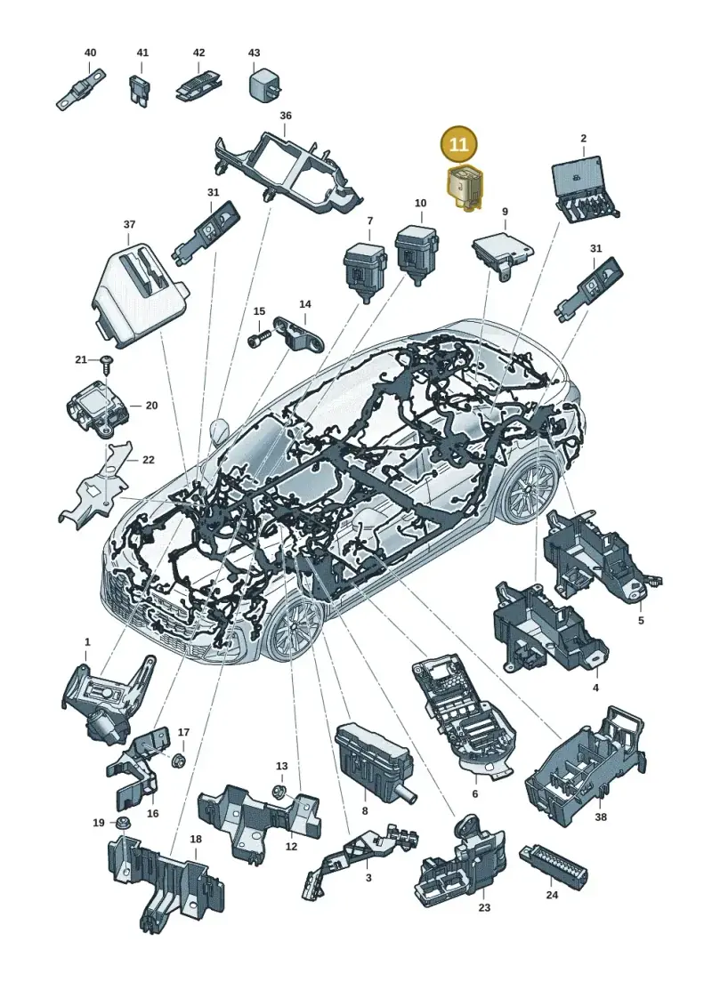 3C0973721 — Audi A5 Limo 2.0 (2024-) diagram 8wh971805, position 11