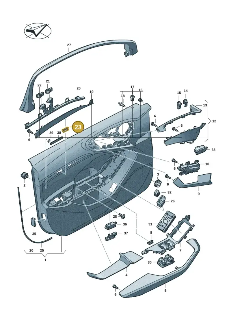 3C8867190 — Audi A5 Limo 2.0 (2024-) diagram 8wh867000, position 23
