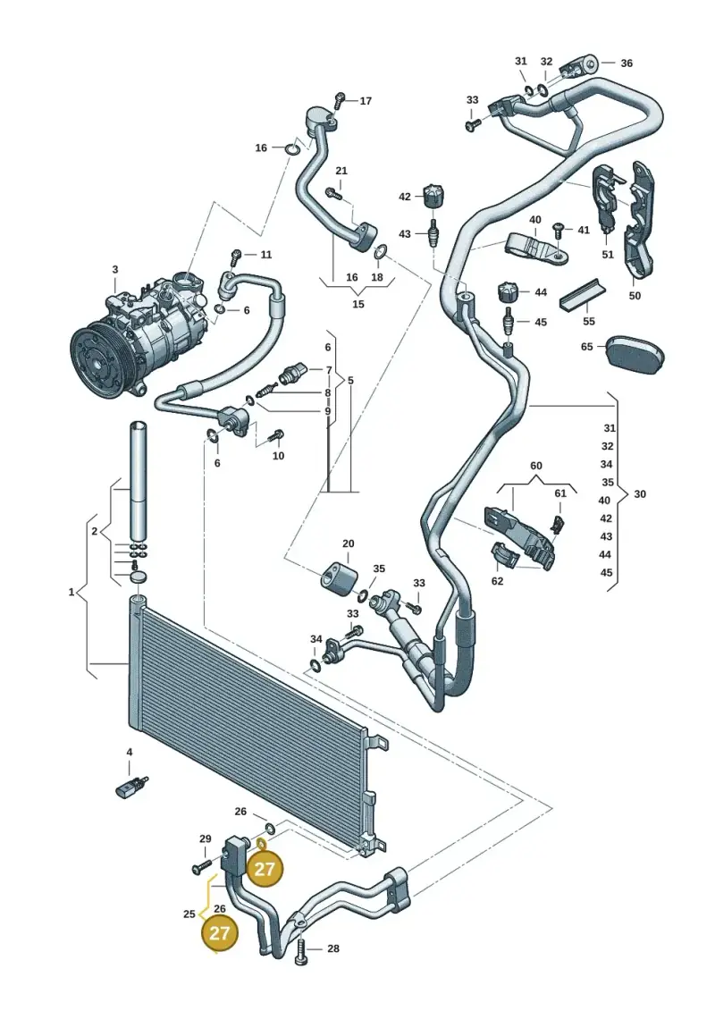 3D0260749C — Audi A5 Limo 2.0 (2024-) diagram 8wk260400, position 27