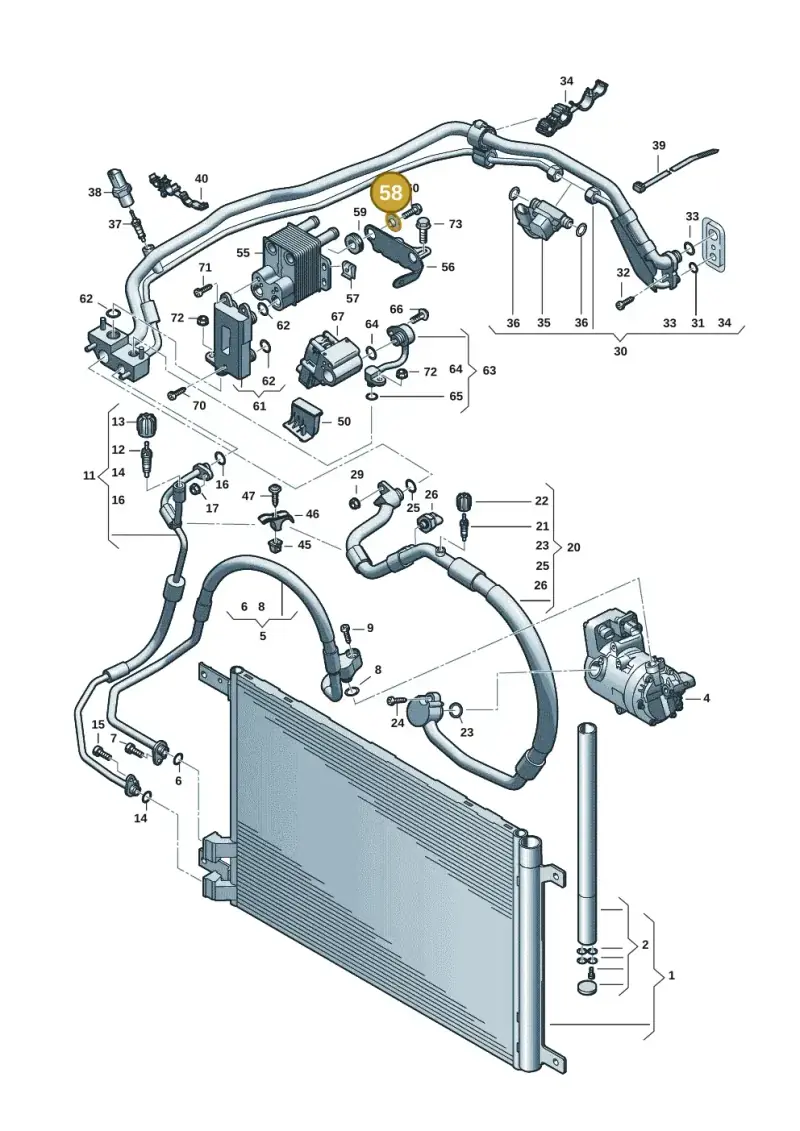 3D0422121 — Audi A3 Sportback (2019-2021) diagram 596260702, position 58