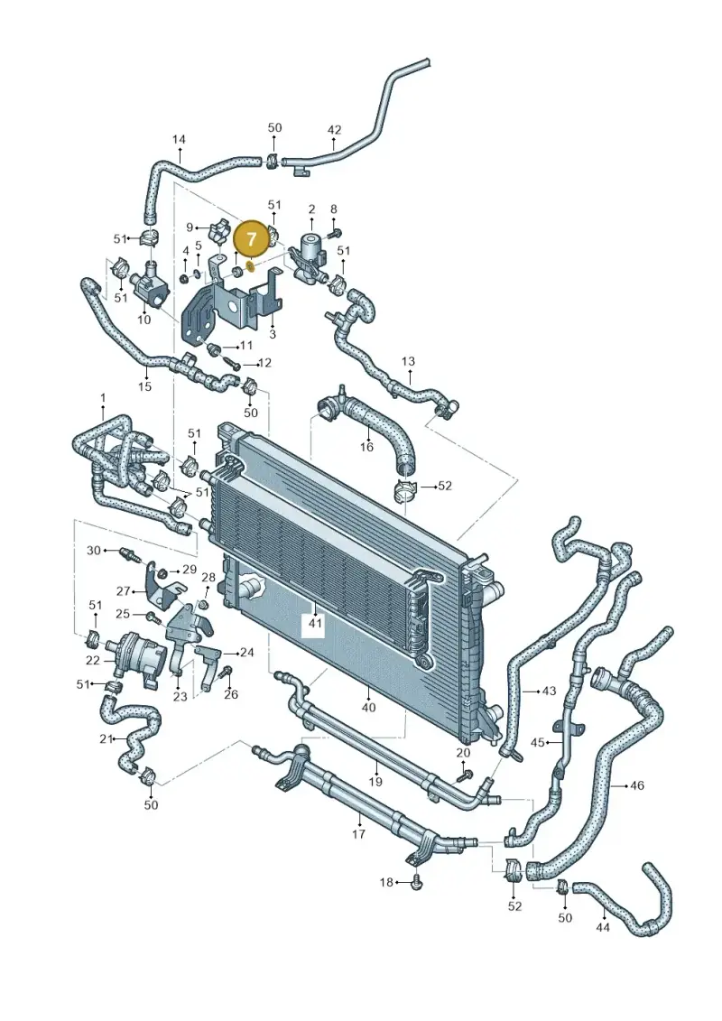 3D0422121 — Audi Q5 (2016-2020) diagram 896121121, position 7