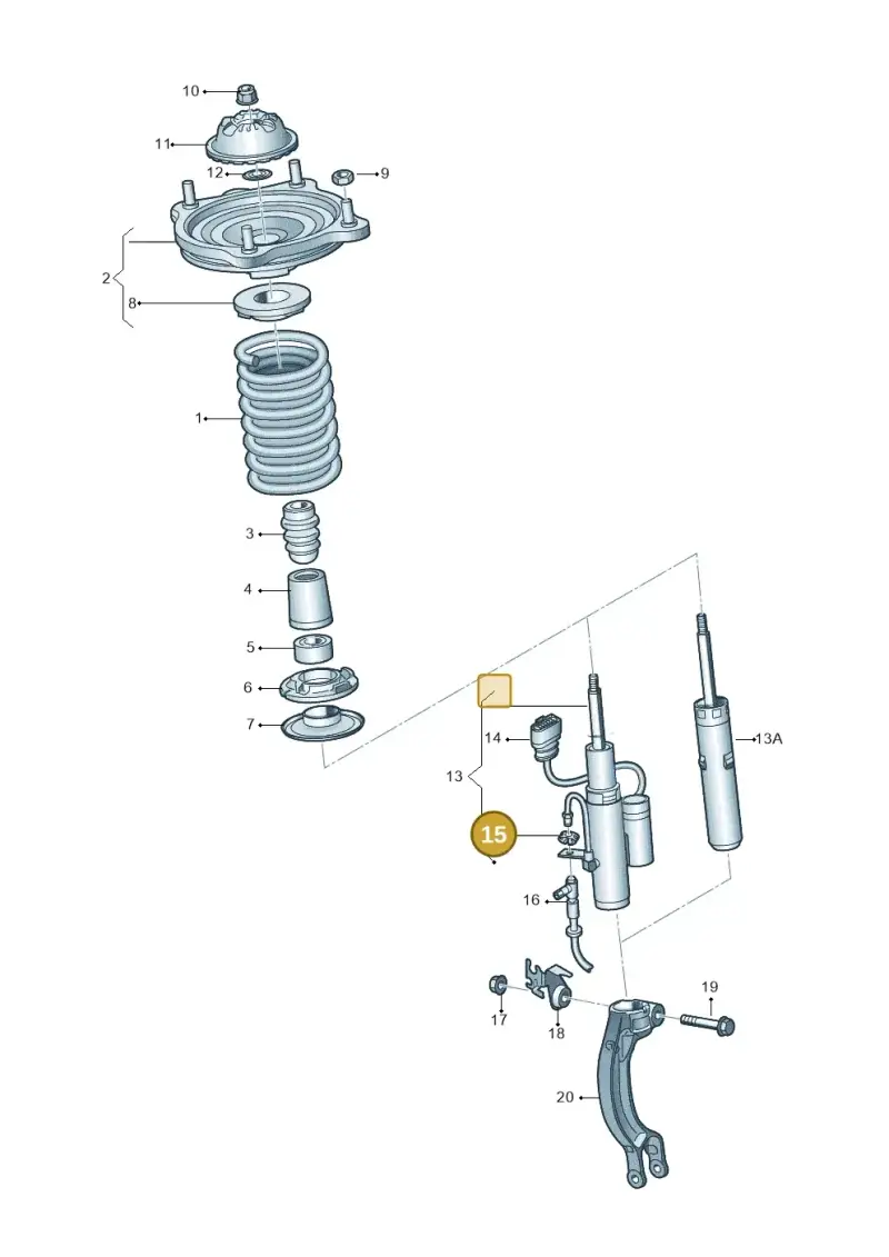 3D0611715C — Audi RS6 Avant (2013-2018) diagram 758411000, position 15