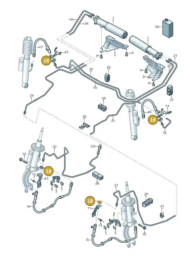 3D0611715C — Audi RS6 Avant (2013-2018) diagram 758616400, position 18