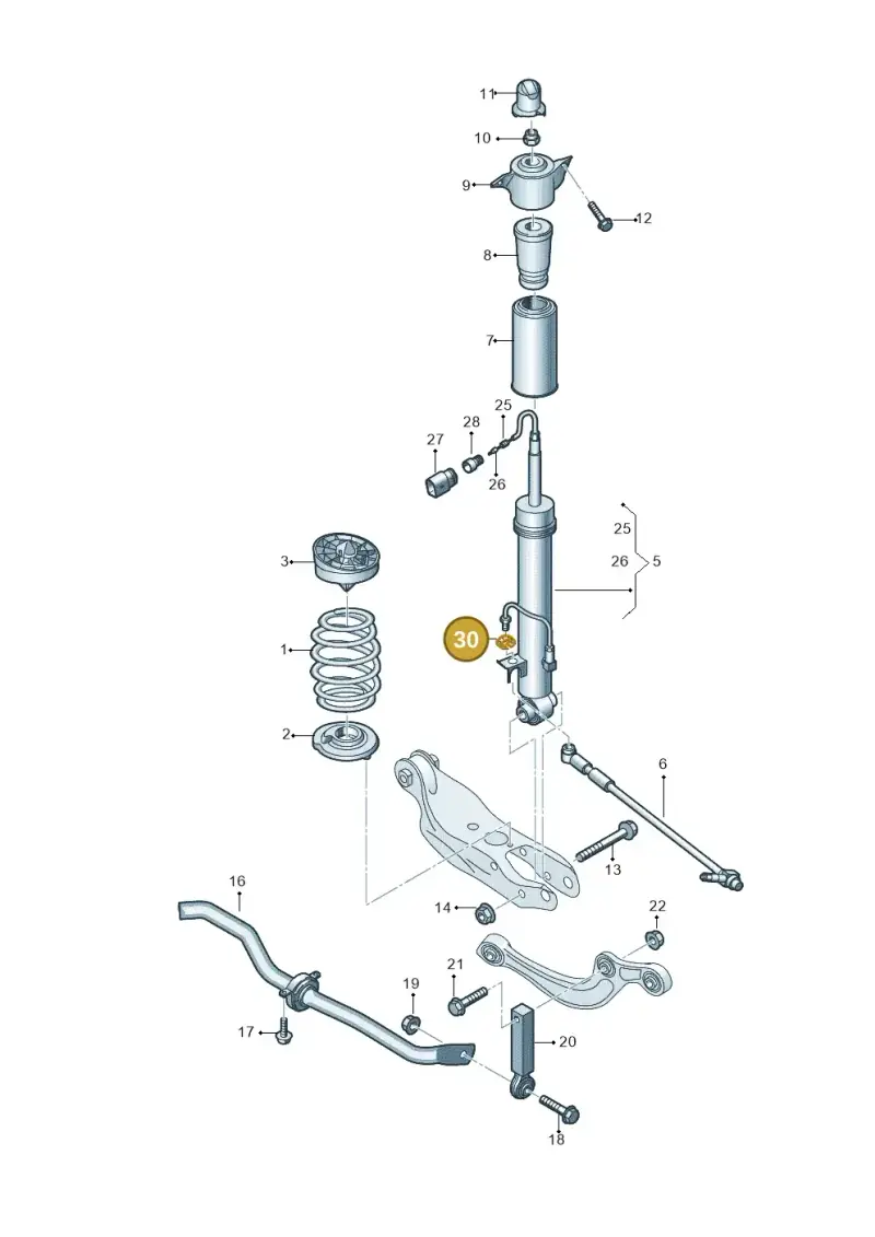 3D0611715C — Audi RS4 Avant (2017-) diagram 847511100, position 30
