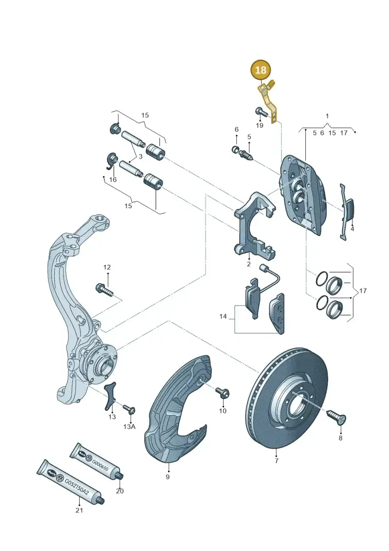 3D0611793F — Audi A8/S8/qu. lang    08> (2007-) diagram 291615450, position 18