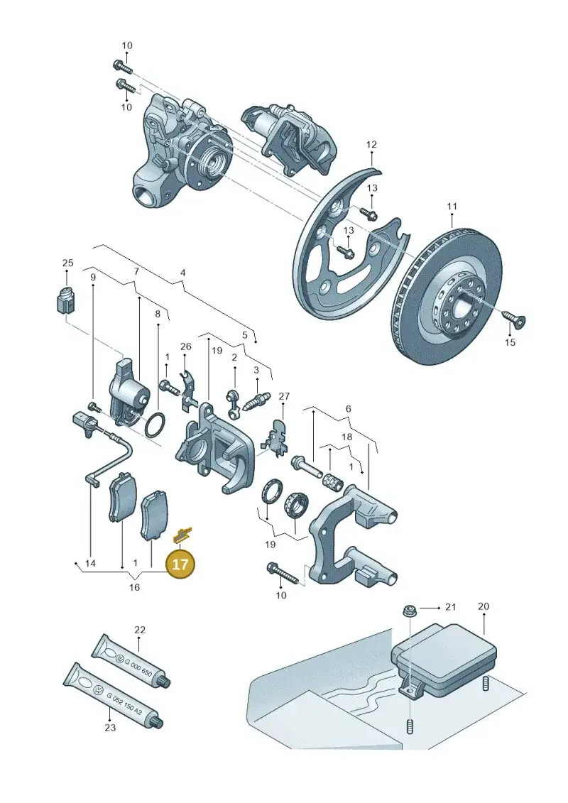 3D0615231 — Audi A7 Sportback (2014-2018) diagram 696615650, position 17