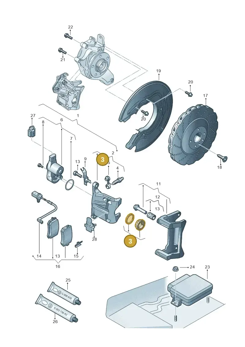 3D0698671 — Audi A7 Sportback (2014-2018) diagram 765615700, position 3