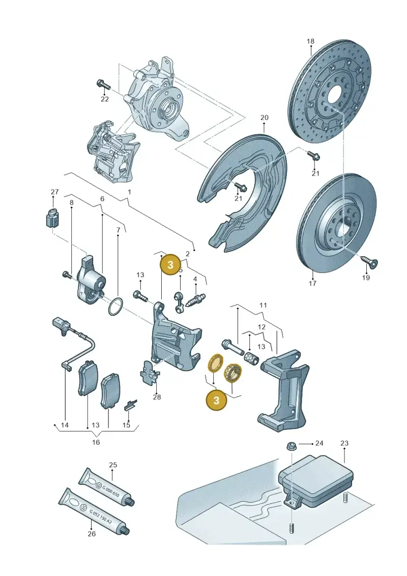 3D0698671 — Audi A8L qu. 3.0 TDI (2013-2018) diagram 771615650, position 3