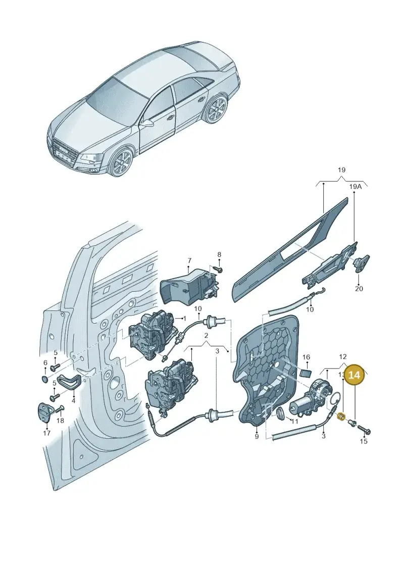 3D0837271 — Audi A8L qu. 3.0 TDI (2013-2018) diagram 696837300, position 14