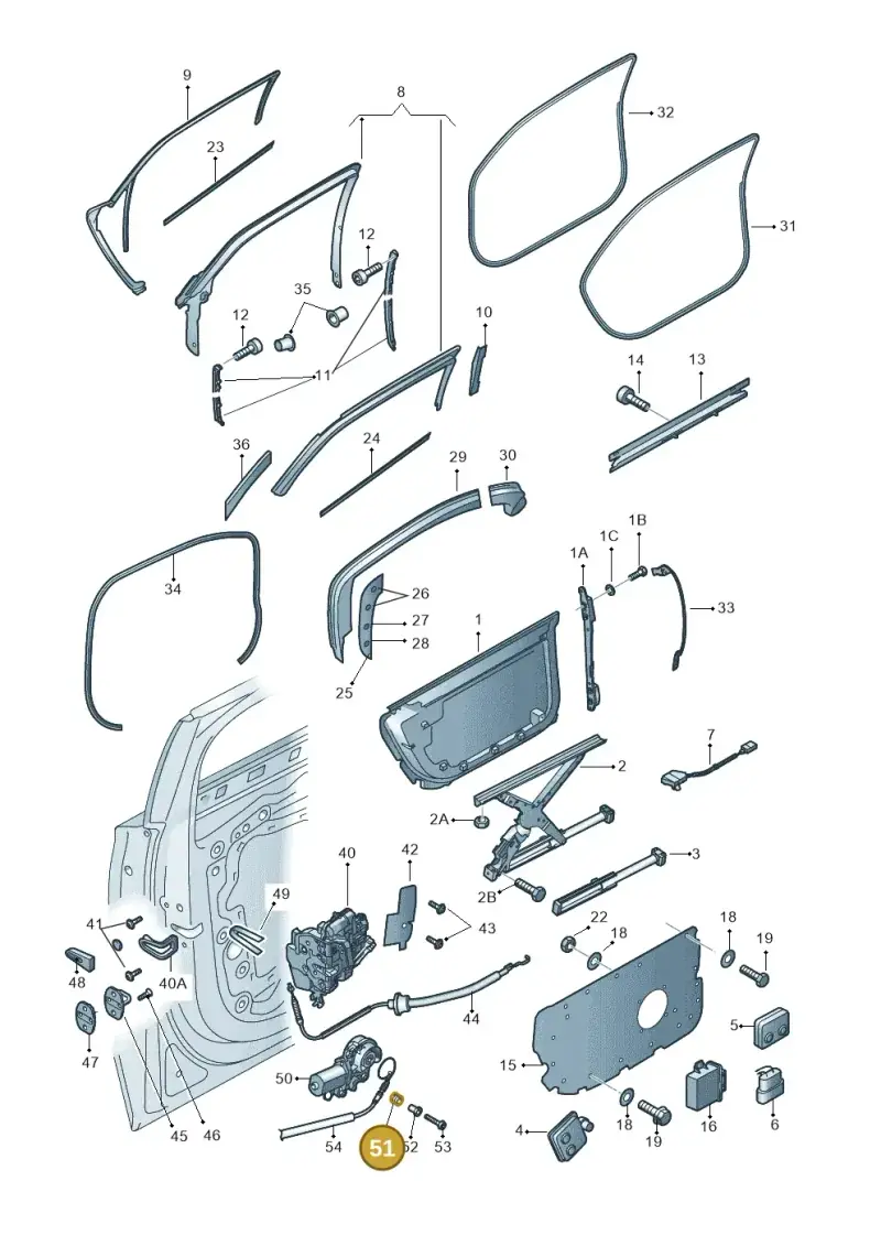 3D0837849 — Audi A8L qu. 3.0 TDI (2013-2018) diagram 771839350, position 51