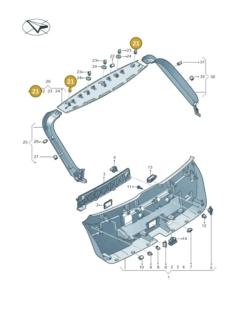 3D0867276 — Audi Q8 e-tron (2018-2020) diagram 586867900, position 21