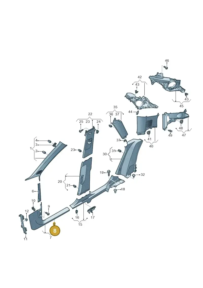 3D0867276 — Audi RSQ3 Sportback (2019-2024) diagram 597867650, position 8
