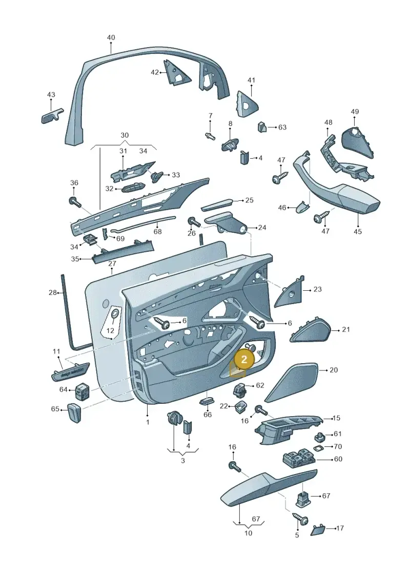 3D0867333 — Audi A8L qu. 3.0 TDI (2013-2018) diagram 696867000, position 2