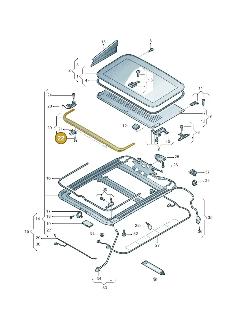 3D0877099 — Audi A8L qu. 3.0 TDI (2013-2018) diagram 696877000, position 22