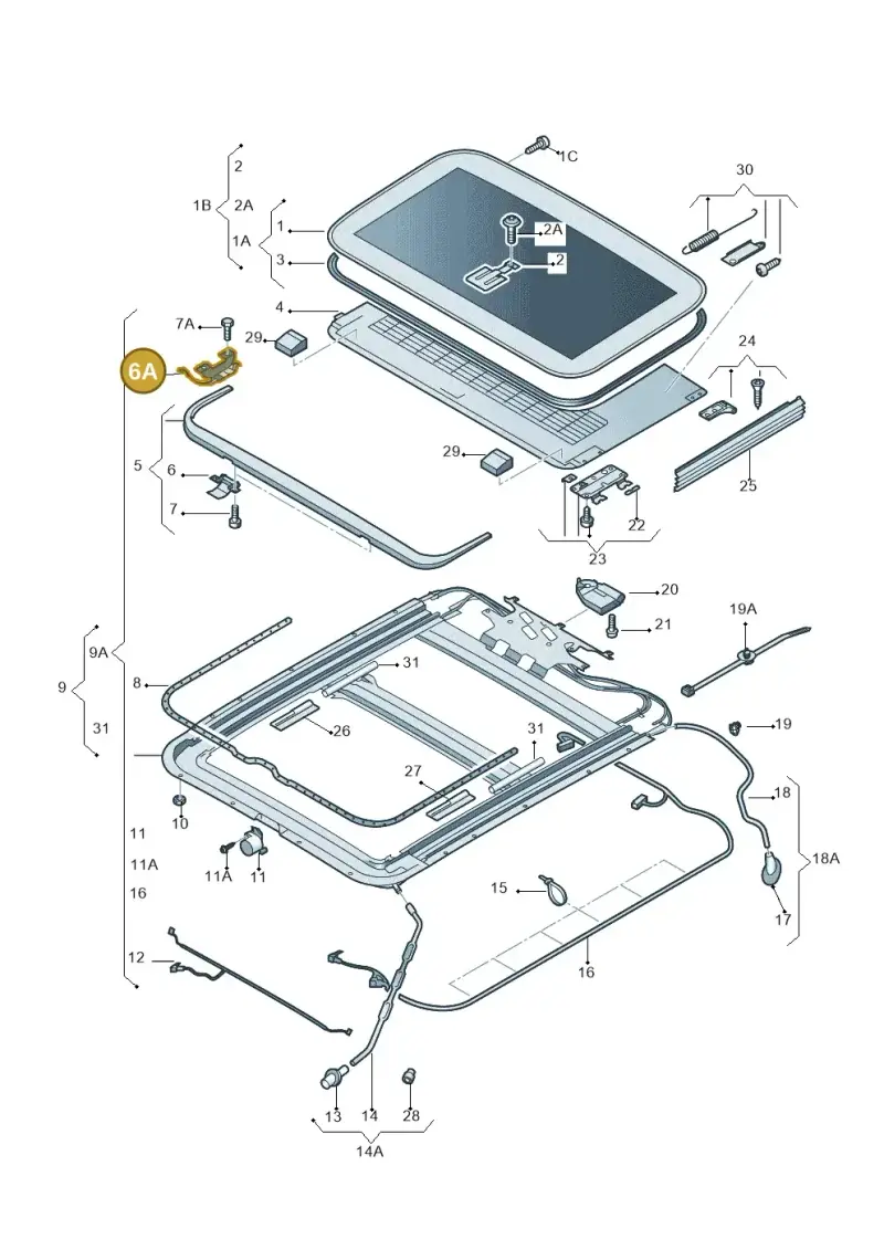 3D0877485 — Audi A8/S8/qu. lang    08> (2007-) diagram 291877000, position 6A