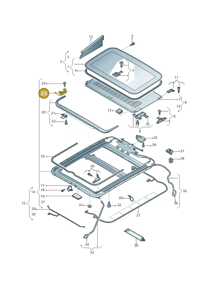 3D0877486 — Audi A8L qu. 3.0 TDI (2013-2018) diagram 696877000, position 23