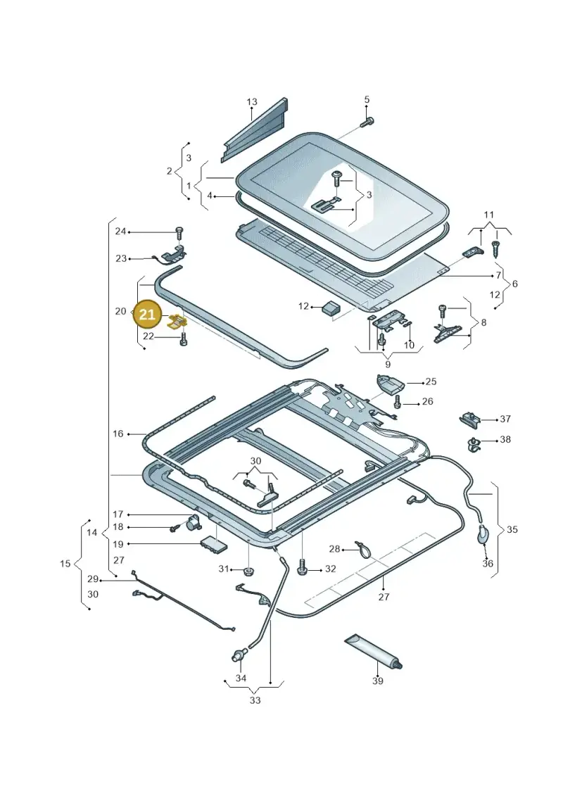 3D0877681 — Audi A8L qu. 3.0 TDI (2013-2018) diagram 696877000, position 21