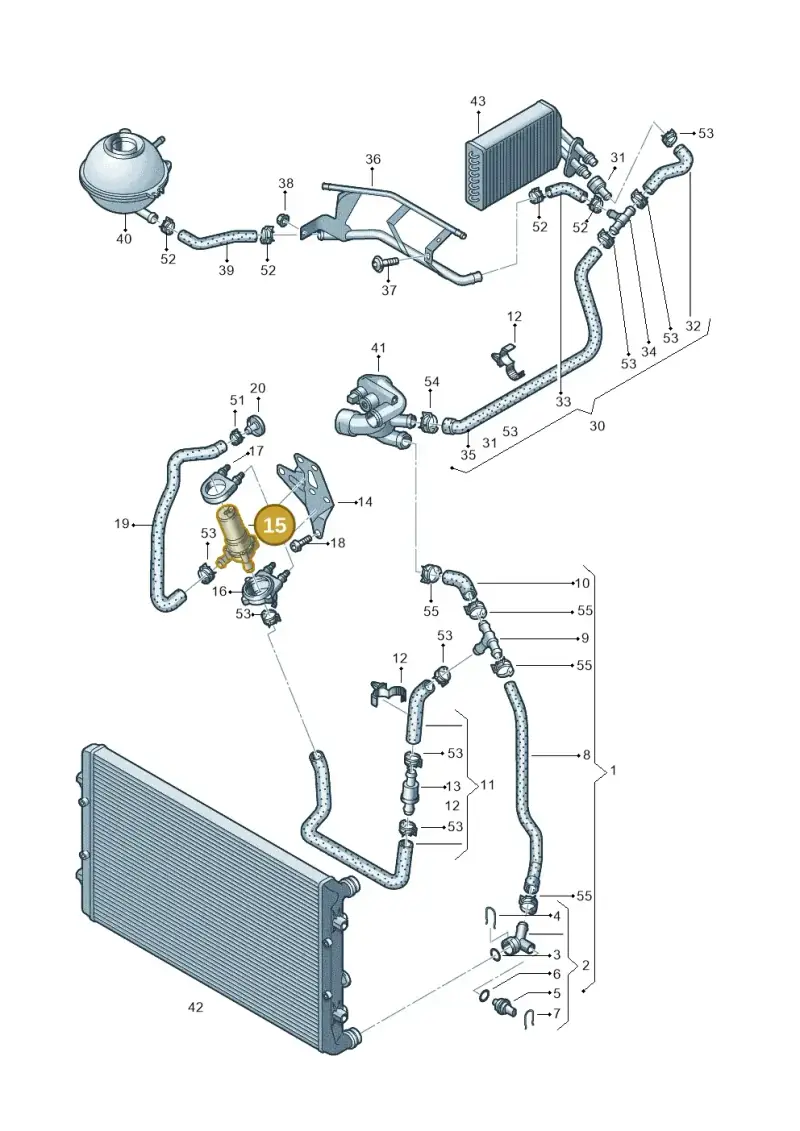 3D0965561D — Audi TT Coupe/Roadster 08> (2007-) diagram 412121600, position 15