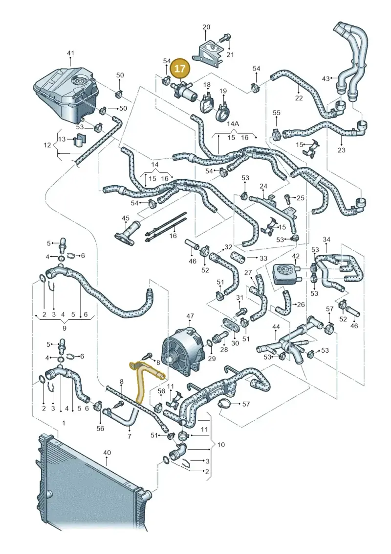 3D0965561D — Audi Q7 qu. 3.0 TDI (2009-2015) diagram 493121250, position 17