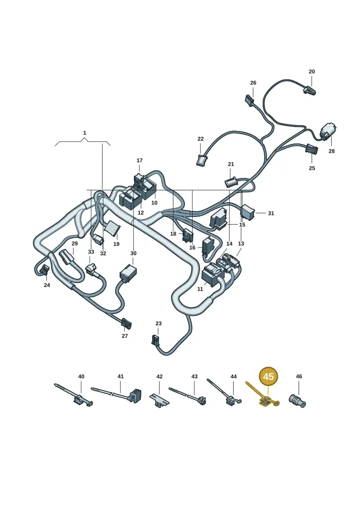 3D0971497D — Audi A5 Limo 2.0 (2024-) diagram 8wk972900, position 45
